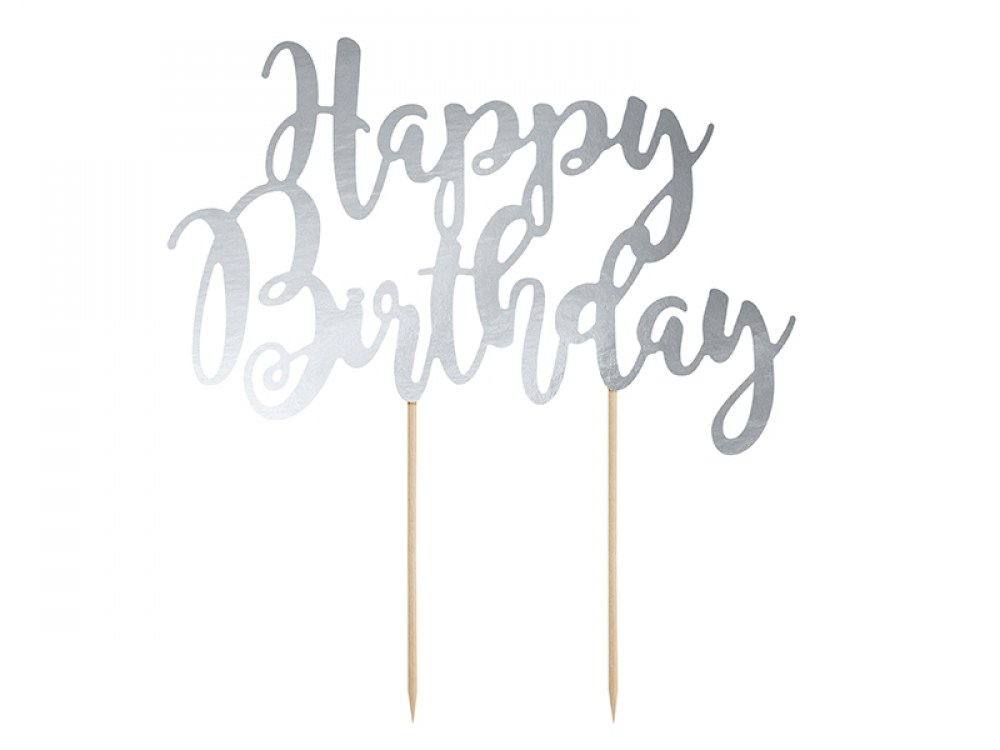Zápich Happy Birthday stříbrná Ollies